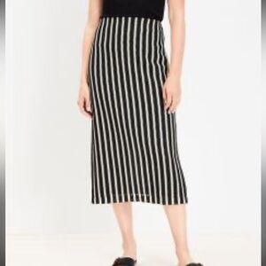 Loft Black and Cream Crochet Midi Skirt